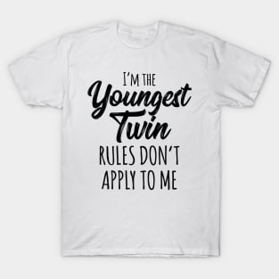 Siblings Youngest Twin Birthday Funny Twins Matching T-Shirt